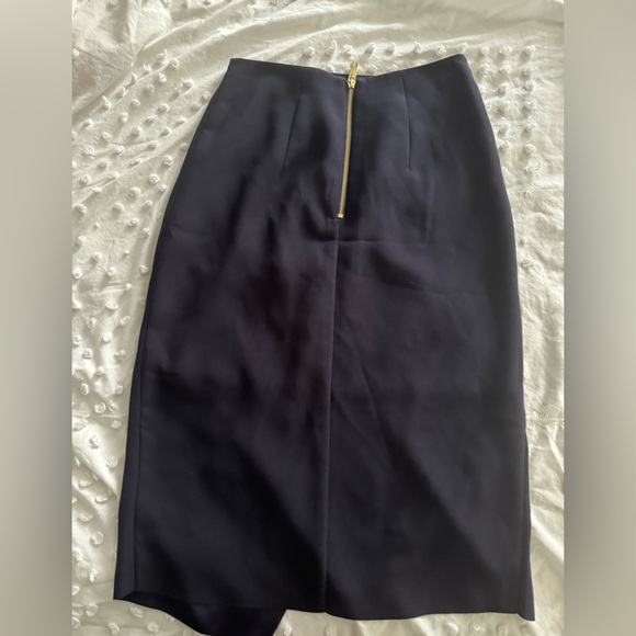 Ted Baker Navy blue skirt biscrepe with front drape - Picture 8 of 8